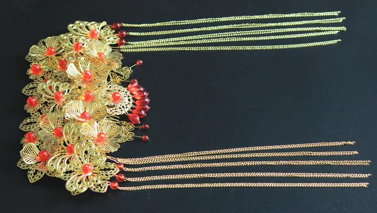 Red costumes, wedding brides, accessories, wholesale Chinese style Phoenix crown dress, grain and clothing accessories, photo tour special p - view 7