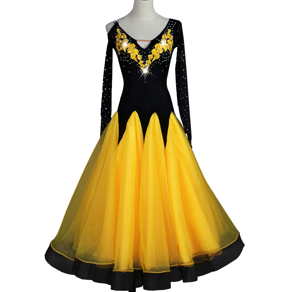Ballroom Dance Competition Dresses Standard Ballroom Dancing Dress Women Flamenco D0331 Yellow with Bra Cup Big Sheer Hem Long Sleeve
Ballroom Dance Competition Dresses Standard Ballroom Dancing Dress Women Flamenco D0331 Yellow with Bra Cup Big Sheer Hem Long Sleeve