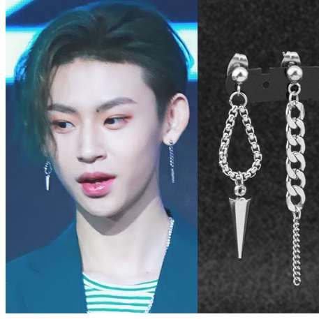 RainMarch Tassel Stud Earrings Female Earrings Male Korean Stainless Steel Punk Earring For Women Man Hip Hop Jewelry