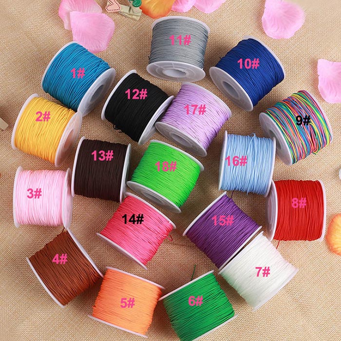 140Yards 0.6mm Assorted colors Chinese Knot String Knit Ropes Jade Line Wire threads Rattail beading cords DIY Jewelry Fittings Bracelet
