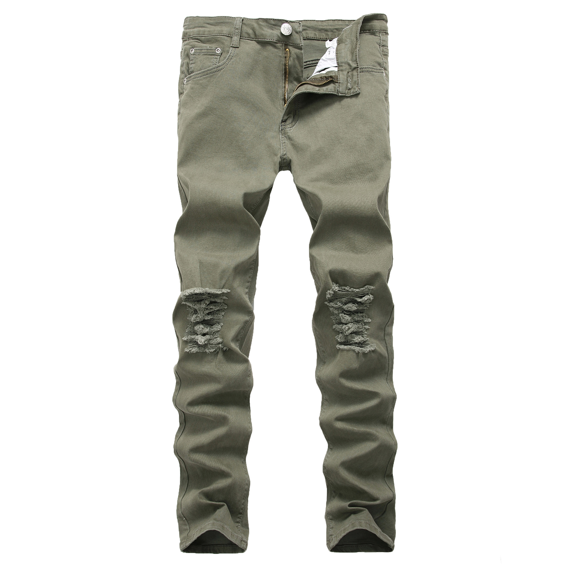 Motorcycle high street hip hop hole jeans Destroyed men Jeans Slim Mens Biker stretch Demin Trousers Army green size 42, White
Motorcycle high street hip hop hole jeans Destroyed men Jeans Slim Mens Biker stretch Demin Trousers Army green size 42, White