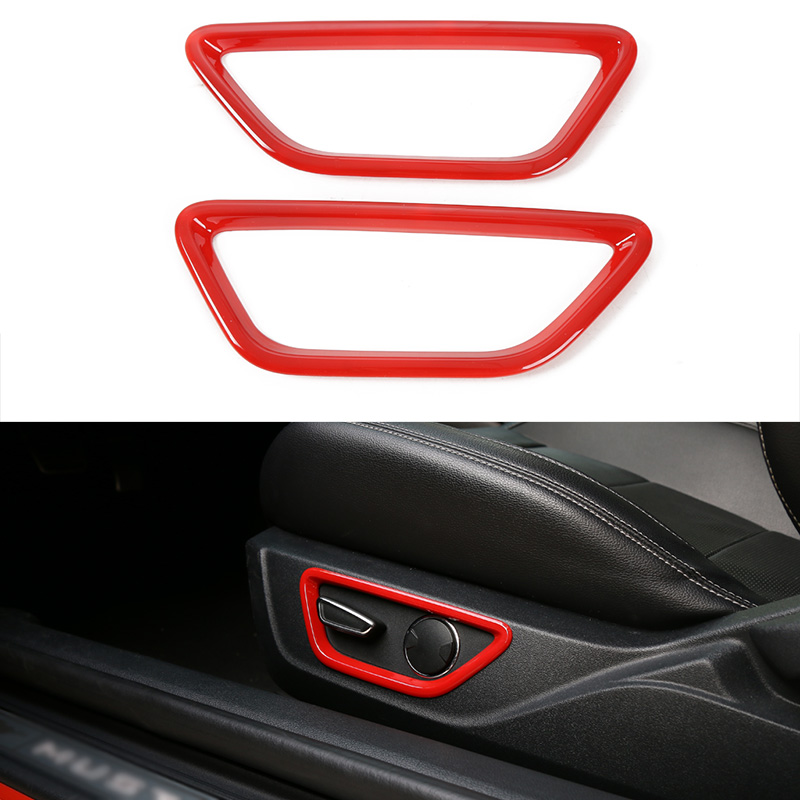 Car Seat Adjust Button Decoration Circle Cover Fit for Ford Mustang 2015-2016 High Quality Auto Interior Accessories