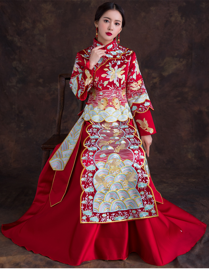 Overseas Chinese wedding gown robe suit summer toast bride wedding dress long Sleeve Wedding Qipao Modern Oriental Evening Dress
Overseas Chinese wedding gown robe suit summer toast bride wedding dress long Sleeve Wedding Qipao Modern Oriental Evening Dress