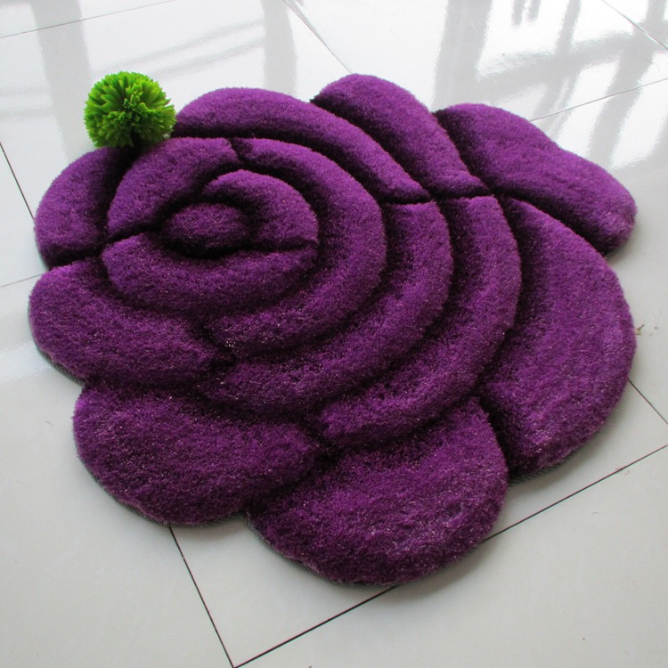 3D Printed Solid Flower Shape Bathroom Carpet Rugs 70*70cm Door Pad Floor Mat For Decor Wedding Bedroom Carpets Badmat tapetes
