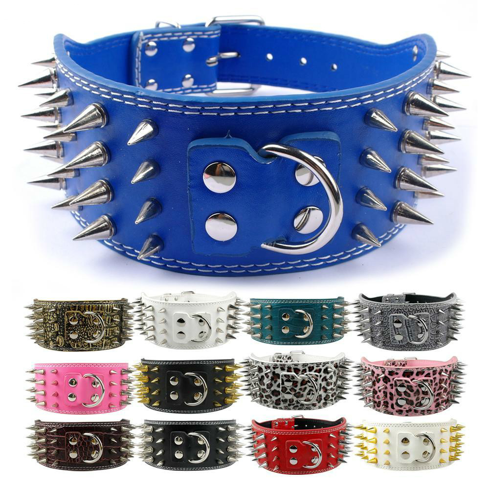 Wholesale-3 inch Wide Spikes Leather Pet Dog leash Collar for Large Breeds Pitbull Doberman M L
Wholesale-3 inch Wide Spikes Leather Pet Dog leash Collar for Large Breeds Pitbull Doberman M L