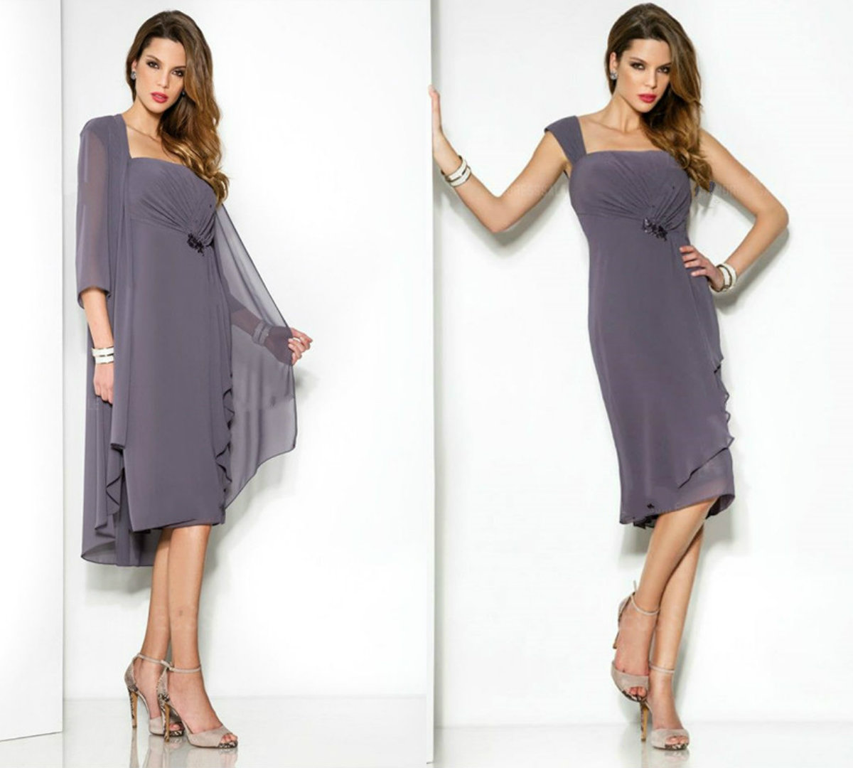 Two Pieces Mother Of The Bride Dresses With Jacket Lavender Mother Of The Groom Dress Chiffon Cheap Plus Size Mother Gowns Formal Party