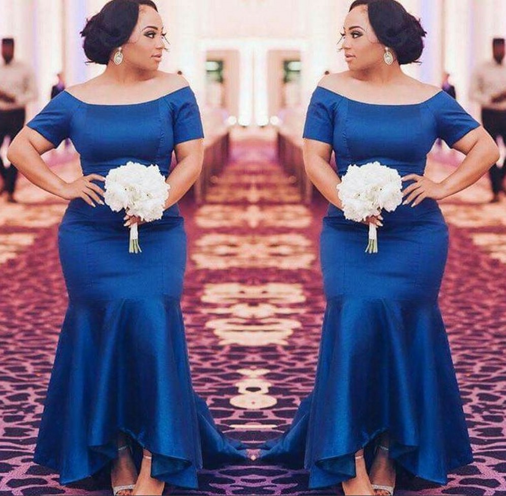 Plus Size Bridesmaid Dresses Short Sleeves Navy Blue Satin Mermaid Maid Of Honor Gowns High Low Wedding Guest Prom Party Dress Simple
Plus Size Bridesmaid Dresses Short Sleeves Navy Blue Satin Mermaid Maid Of Honor Gowns High Low Wedding Guest Prom Party Dress Simple