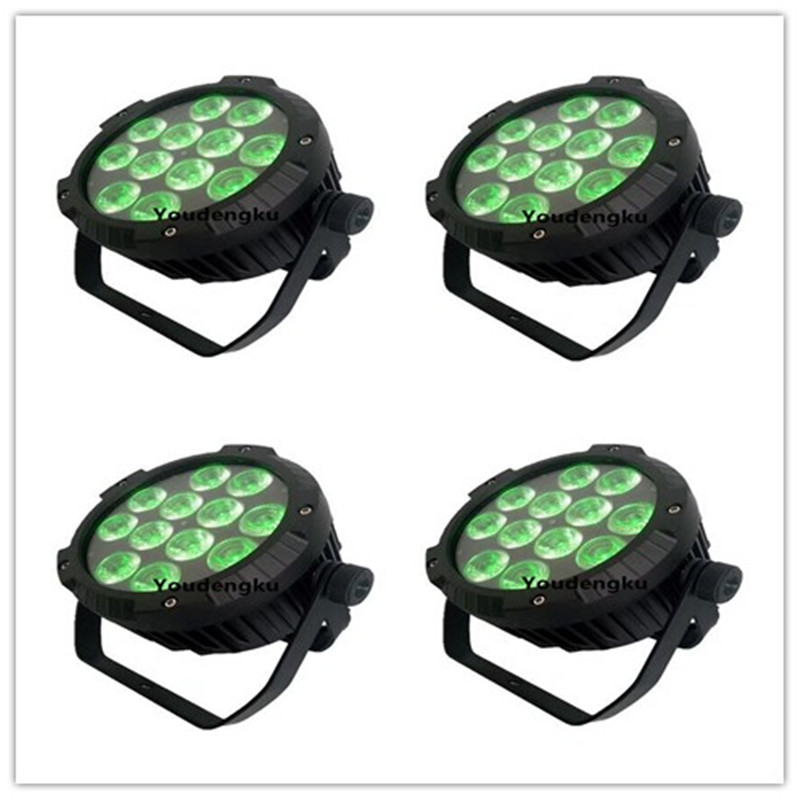 4 pieces disco stage di party Outdoor led flat par can 12x10w rgbw 4 in1 par led waterproof IP65 dj lighting