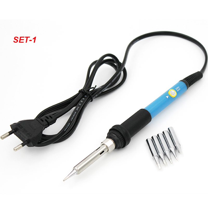 

110V / 220V 60W Temperature Adjustable Electric Soldering Iron Mini Handle Heat Pencil Solder Station With Iron Tips Stand Wire