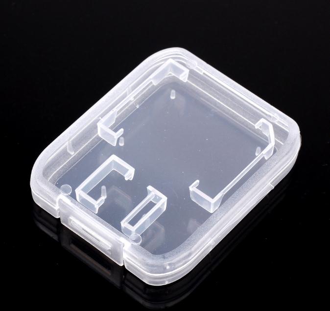 1000pcs/lot Transparent Clear Standard SD SDHC Memory Card Case Holder Box Storage Carry Storage Box for SD TF Card SN367