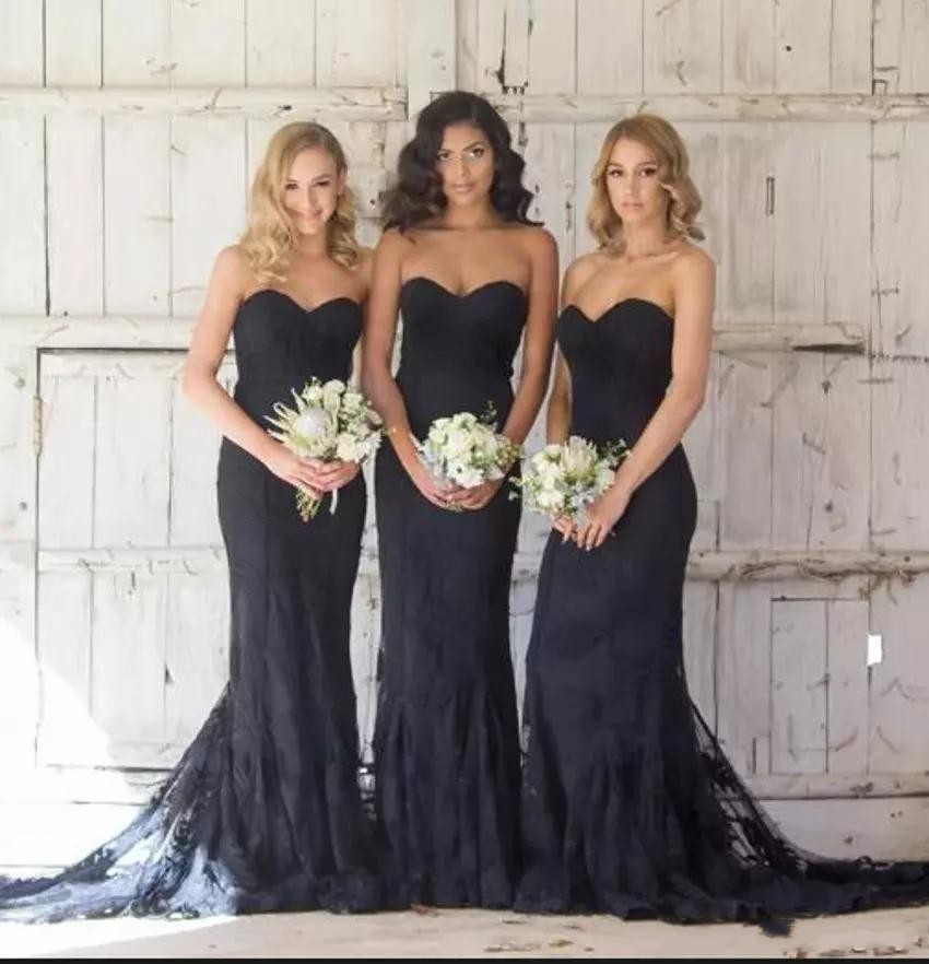 Navy New Dark Mermaid Bridesmaid Dresses Sweetheart Pleats Backless Zipper Back Wedding Party Gowns Maid Of Honor Dress Custom Made