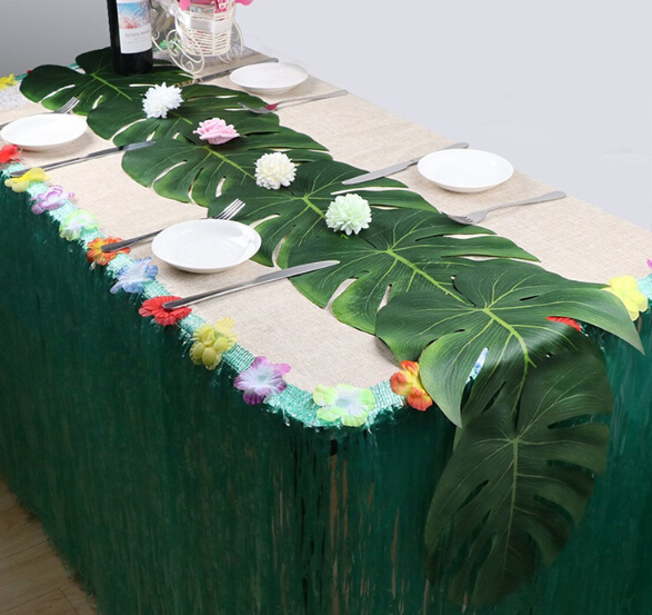 Artificial Tropical Palm Leaves Petal Silk Flower Decoration Set for Hawaii Luau Party Decorations Beach Theme Wedding Table Home garden