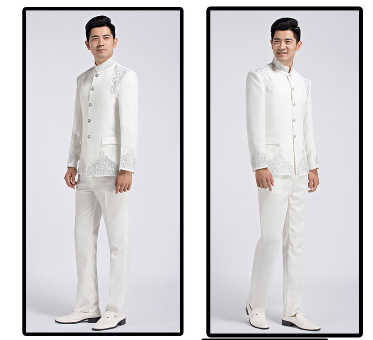 Chinese style embroidered tang suit male costume Vintage pattern outfit traditional Chinese tunic men's ethnic clothing