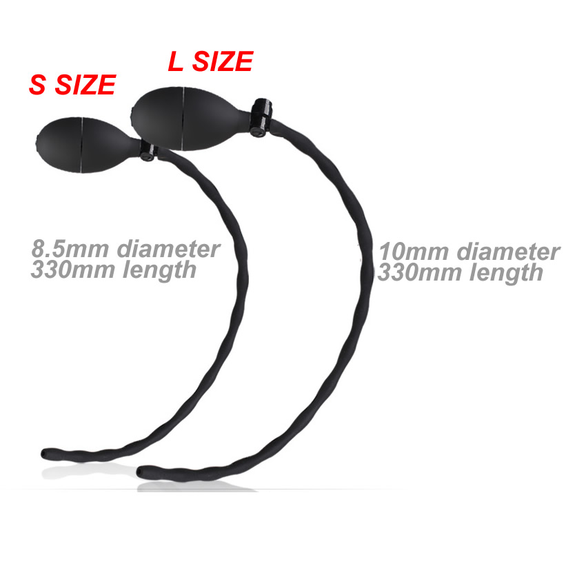 12 Inches Urethral Plug Urethra Stimulation Sounding Device Inflatable Deflatable Silicone Penis Tube Gas Liquid Male BDSM Sex Toys