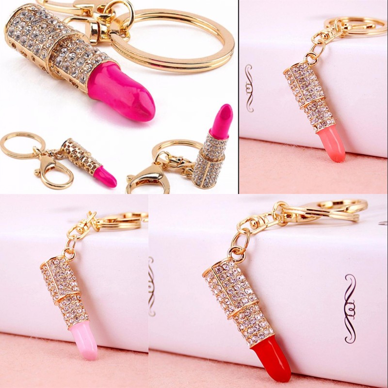 New Arrival Women Keychains Lipstick Pendant Crystal Rhinestone keyring Jewelry Gifts for car accessories Top Sale
New Arrival Women Keychains Lipstick Pendant Crystal Rhinestone keyring Jewelry Gifts for car accessories Top Sale