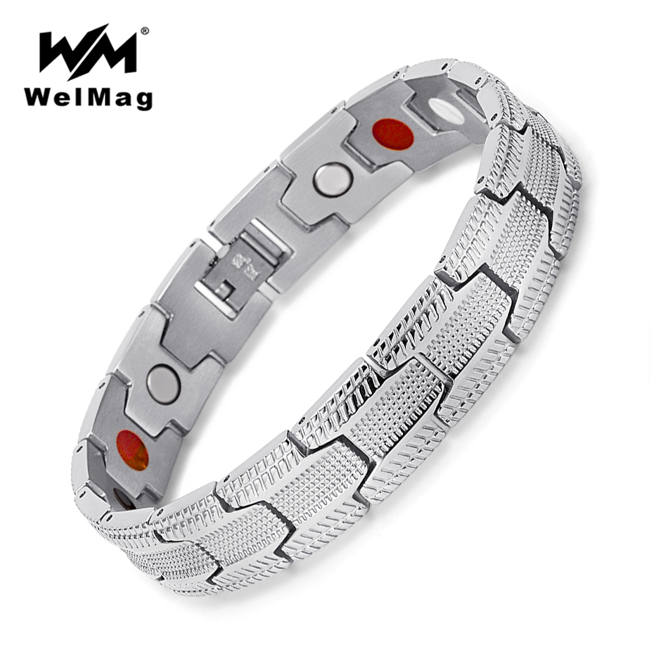 WelMag Fashion Bracelet Men Magnetic Bio Energy Stainless Steel Wide Silver Cuff Bracelets Homme Healing Jewelry Christmas Gifts, Golden;silver
WelMag Fashion Bracelet Men Magnetic Bio Energy Stainless Steel Wide Silver Cuff Bracelets Homme Healing Jewelry Christmas Gifts, Golden;silver