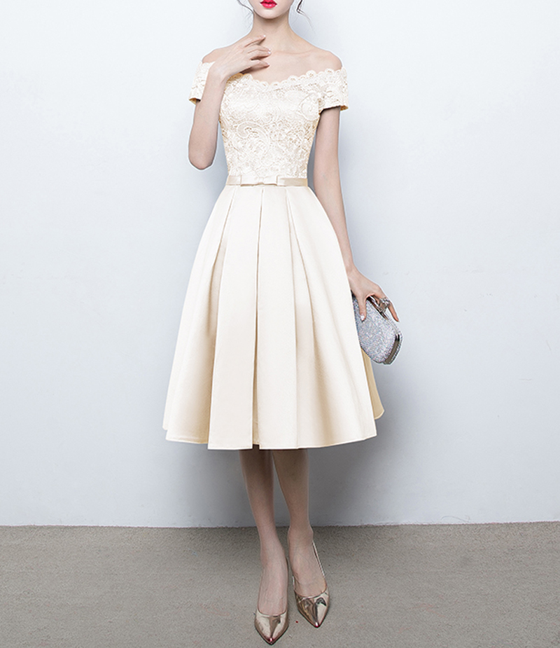 Light Champagne Off Shoulder Bridesmaid Dresses Side Pockets Bridesmaid Dresses Wedding Party Dress Knee Length 2018
Light Champagne Off Shoulder Bridesmaid Dresses Side Pockets Bridesmaid Dresses Wedding Party Dress Knee Length 2018