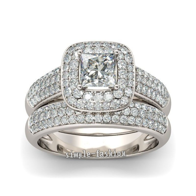Fashion Jewelry Women Engagement ring Pave set 138pcs Cz birthstones ring 14KT White Gold GF Wedding Band Ring Set
Fashion Jewelry Women Engagement ring Pave set 138pcs Cz birthstones ring 14KT White Gold GF Wedding Band Ring Set