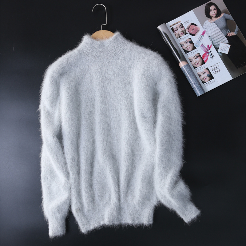 New genuine mink cashmere sweater women 100% mink cashmere pullovers with turtleneck collar free shipping JN465