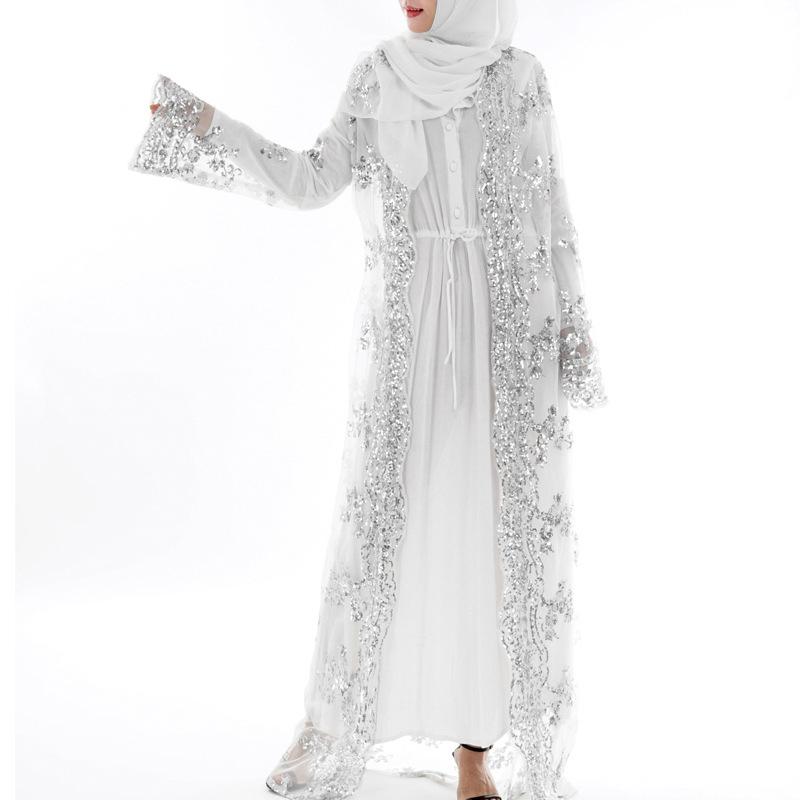 Ethnic Clothing 2021 Abaya Dubai Luxury High Class Sequins Muslim Dress Embroidery Lace Ramadan Kaftan Islam Kimono Women Turkish Eid Mubara