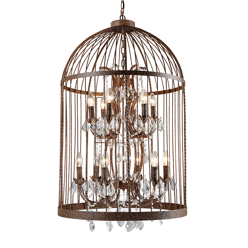 American country industrial wind wrought iron crystal bird cage chandelier Nordic retro restaurant clothing store stairs bar lamps
American country industrial wind wrought iron crystal bird cage chandelier Nordic retro restaurant clothing store stairs bar lamps