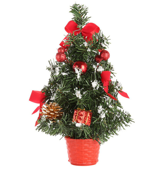 Mini Christmas Tree Table Decoration Small Pine Tree Festival Home Office Decor Party Ornaments Xmas