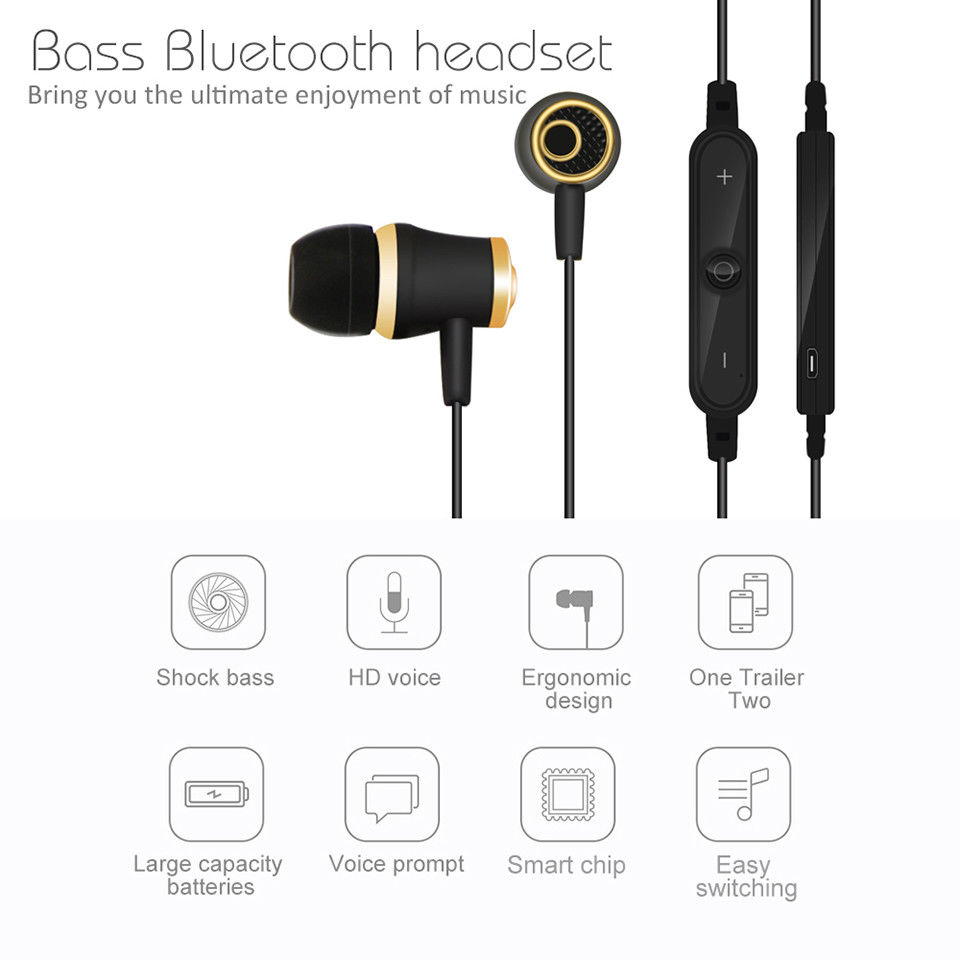 N64 Wireless Bluetooth Headphones Earphones Super Bass Earphones Sports Headset Sweatproof Cordless Earbuds Handsfree With Mic