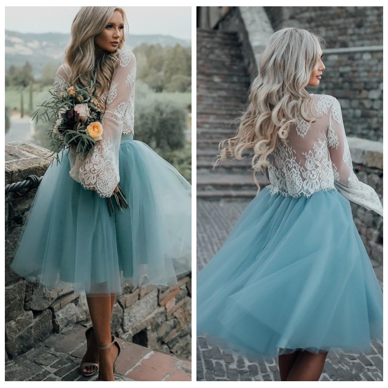 Long Sleeves Two Piece Tulle Skirt Homecoming Dresses White Lace Top with Tutu Skirt Knee Length Prom Dress Party Gowns, Brown
Long Sleeves Two Piece Tulle Skirt Homecoming Dresses White Lace Top with Tutu Skirt Knee Length Prom Dress Party Gowns, Brown