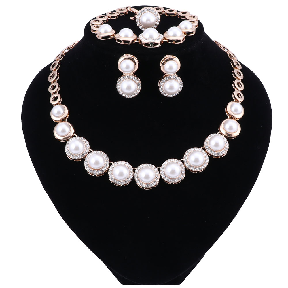 Crystal Bridal Jewelry Sets Gold Color Wedding Simulated Pearl Necklace Earrings Bracelet Ring Set Wedding Accessories, Lemon yellow
Crystal Bridal Jewelry Sets Gold Color Wedding Simulated Pearl Necklace Earrings Bracelet Ring Set Wedding Accessories, Lemon yellow