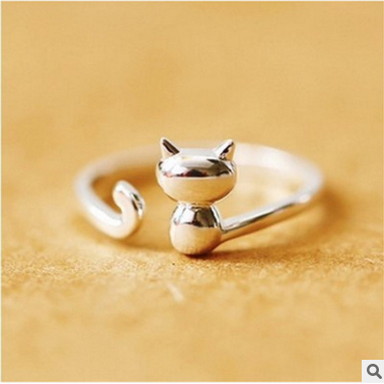 100% S925 sterling silver rings super cute cat Adjustable opening rings sweet lovely kitten rings for female younger gills
100% S925 sterling silver rings super cute cat Adjustable opening rings sweet lovely kitten rings for female younger gills