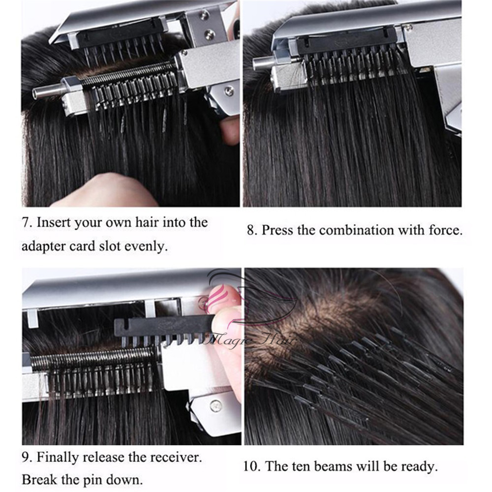 6D Human Hair Extension Machine Connector With Hair Remove Piler No-trace Quick Kit Salon Natural Real Keratin Wig Style Tool