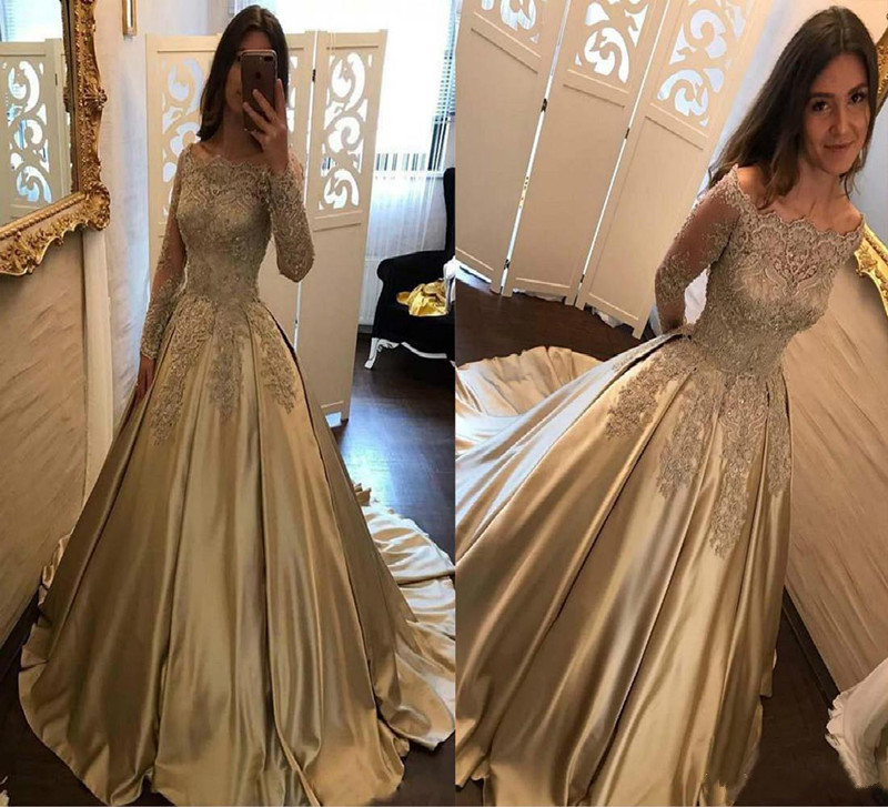 Vintage Champagne A-line Evening Dress Applique Lace Off Shoulder Long Sleeves Formal Evening Gown Prom Party Dress, Nude
Vintage Champagne A-line Evening Dress Applique Lace Off Shoulder Long Sleeves Formal Evening Gown Prom Party Dress, Nude