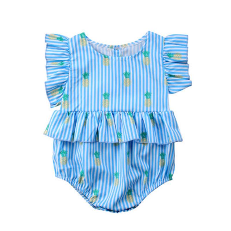 Newborn Baby Girl Pineapple Print Rompers Fly Sleeve blue Striped Jumpsuit Outfits Clothes Cute Summer Casual
Newborn Baby Girl Pineapple Print Rompers Fly Sleeve blue Striped Jumpsuit Outfits Clothes Cute Summer Casual