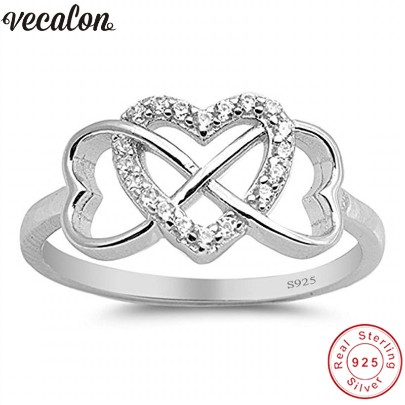 Vecalon Heart to Heart Real Soild 925 Sterling Silver ring 5A Zircon Cz Engagement wedding Band rings for women Bridal Gift
Vecalon Heart to Heart Real Soild 925 Sterling Silver ring 5A Zircon Cz Engagement wedding Band rings for women Bridal Gift