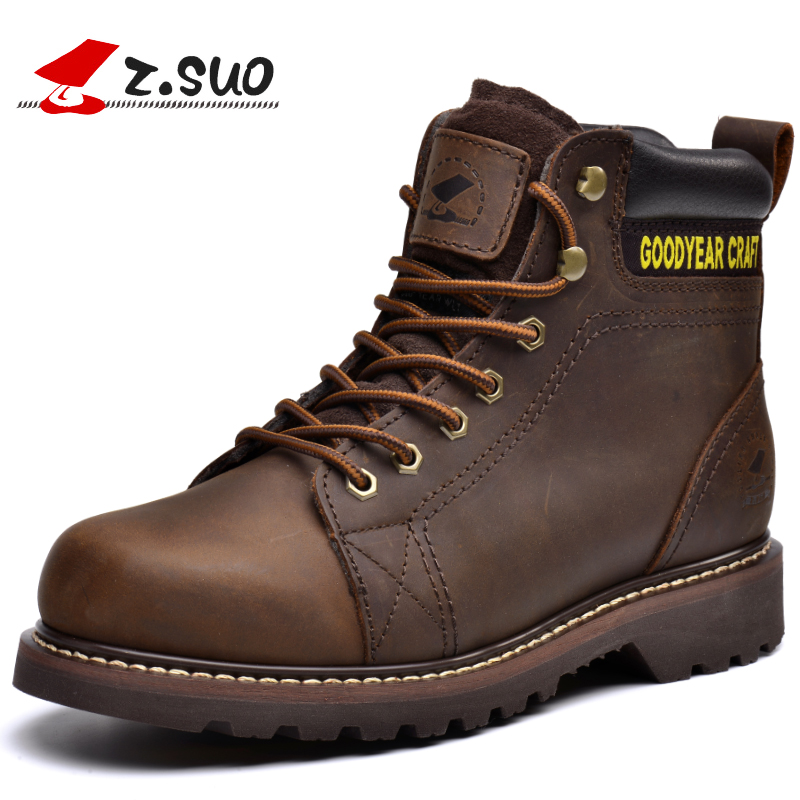 Z.Suo Winter Men's Boots. Leather Mens Working Boots, High-quality Handmade Tooling Retro Fashion Casual Boots Man Botas Hombre, Brown 
Z.Suo Winter Men's Boots. Leather Mens Working Boots, High-quality Handmade Tooling Retro Fashion Casual Boots Man Botas Hombre, Brown