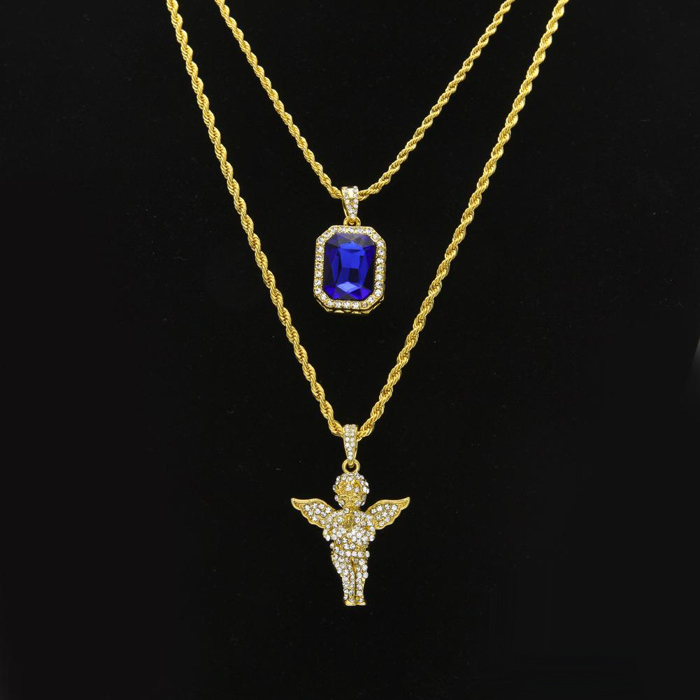 Mens Hip Hop Jewelry sets Mini Square Ruby Sapphire Full crystal Diamond Angel wings pendant Gold chain necklaces For male Hiphop Jewelry
Mens Hip Hop Jewelry sets Mini Square Ruby Sapphire Full crystal Diamond Angel wings pendant Gold chain necklaces For male Hiphop Jewelry