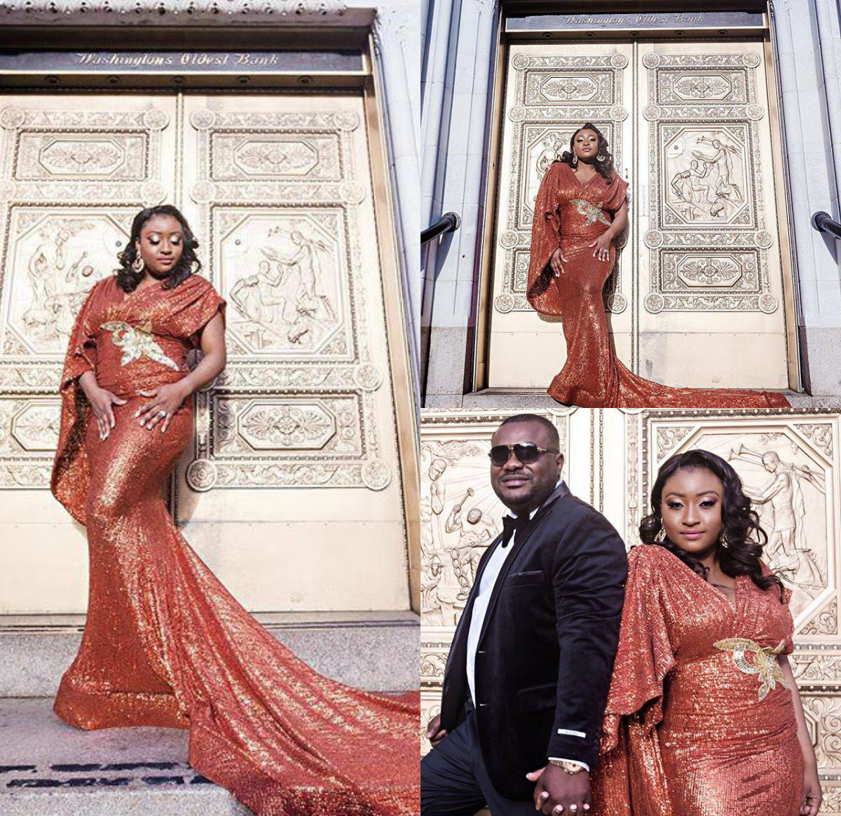 Ravishing Sequins Mermaid Prom Dresses Sparkly V-Neck Lace Applique Short Sleeve Party Gowns Glamorous Plus Size Formal Evening Dresses