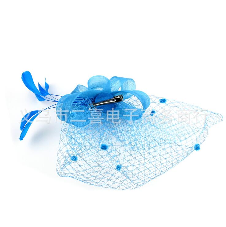 Bridal hats Feather Fascinator Hair Bridal Birdcage Veil Hat Wedding Hats And Fascinators Cheap Femin Hair Flowers For Wedding Party Studio
