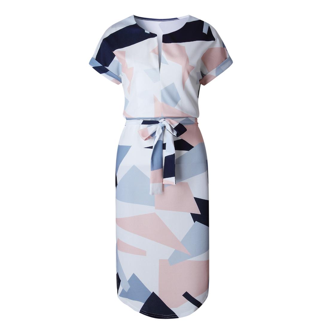 BIGGEST PROMOTION - 2018 Summer women dress V-neck Geometric Most popular dresses