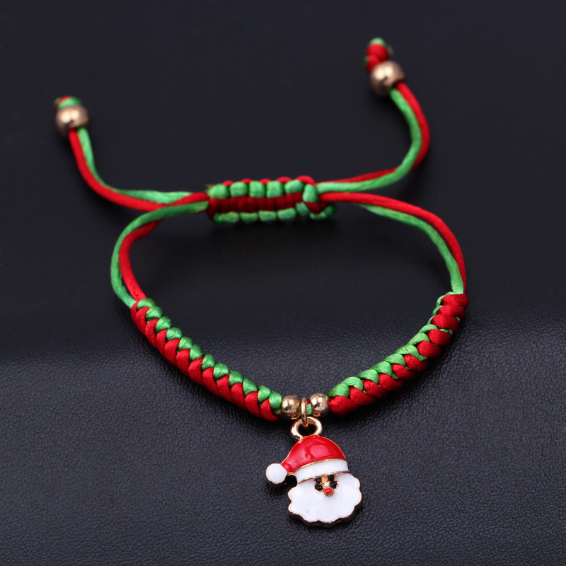 Merry Christmas Gift Womens Handmade Link Bracelets Adjustable Red Green Rope Charm Bracelet for Sale
Merry Christmas Gift Womens Handmade Link Bracelets Adjustable Red Green Rope Charm Bracelet for Sale