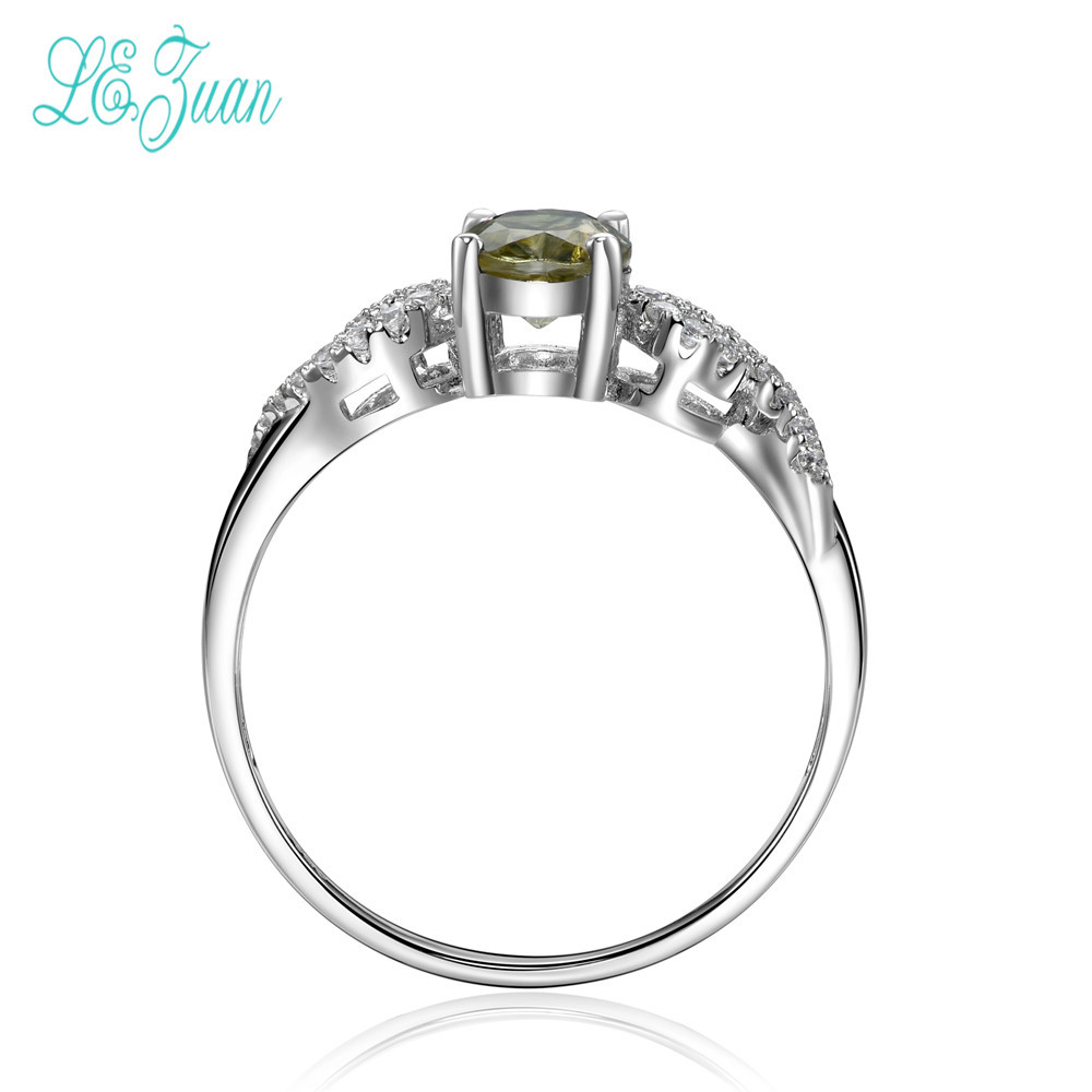 l&zuan S925 Fine Sterling Silver Jewelry Oval-Shaped Natural Yellow-Green Tourmaline Rings For Women Party Christmas GiftsY1883003