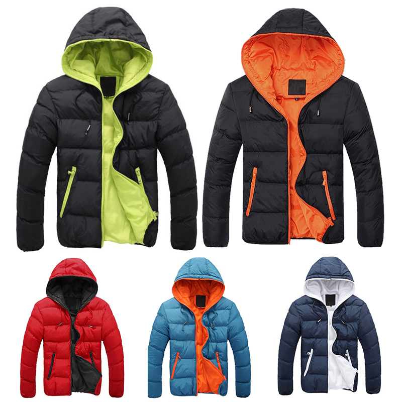 Man Winter Autumn Quilted Outwear Coat Men Plus Size Hooded Puffer Jacket Solid Parka Men's Clothing New Solid Warm Jacket Coat