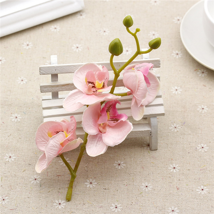 Silk Artificial Orchid Bouquet Artificial Flowers for Home Wedding Party Decoration Supplies Orchis Plants DIY Blue White