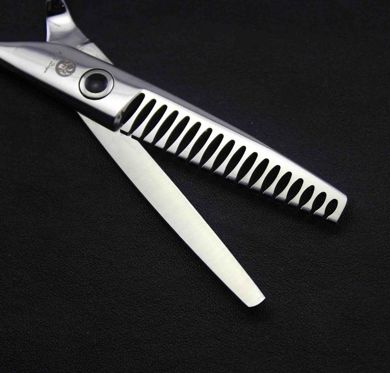 Dragon 5.75 inch 440C 62HRC high quality hair thinning scissors with leather case free shipping forfex.