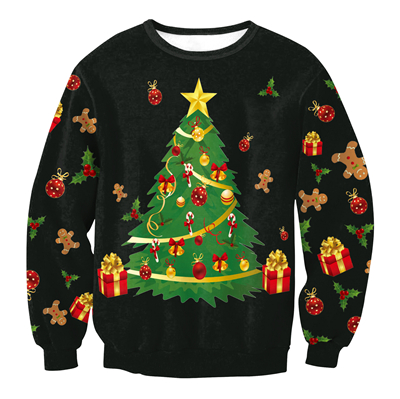 Christmas Patton Sweater Santa Claus Cute Print Pullover Sweater Jumper Outwear Women's Patterns of Reindeer Snowman Christmas