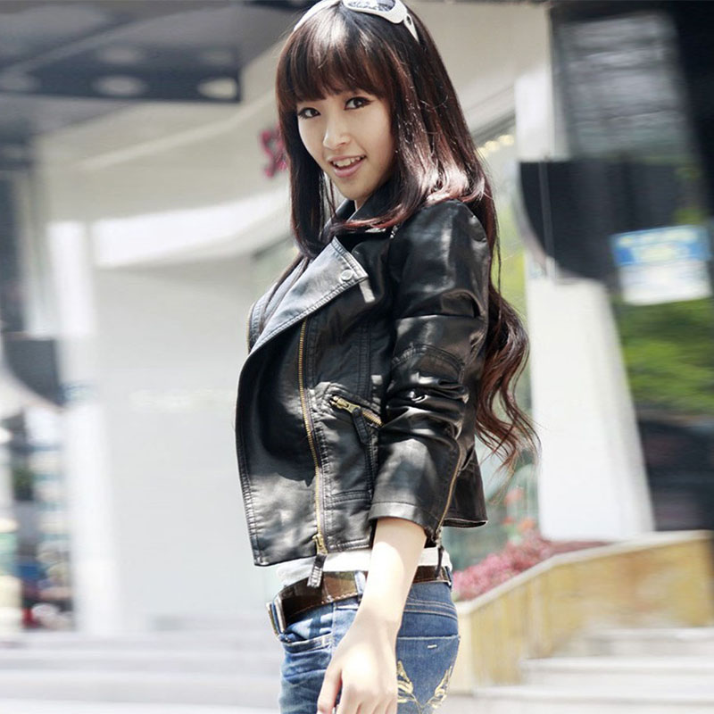 New Autumn Casual Leather Jacket Women 2018 Zipper Turn-down Collar Faux Leather Jacket Coat Ladies PU Moto Biker Zevrez