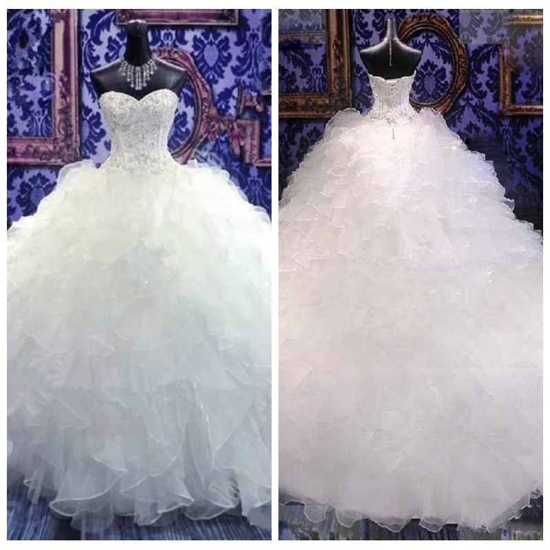 2018 Sweetheart Beaded Organza Ruffles Ball Gown Wedding Dresses Custom Lace Up Back Formal Bridal Gowns Vestidos De Mariage Cheap, Gold
2018 Sweetheart Beaded Organza Ruffles Ball Gown Wedding Dresses Custom Lace Up Back Formal Bridal Gowns Vestidos De Mariage Cheap, Gold