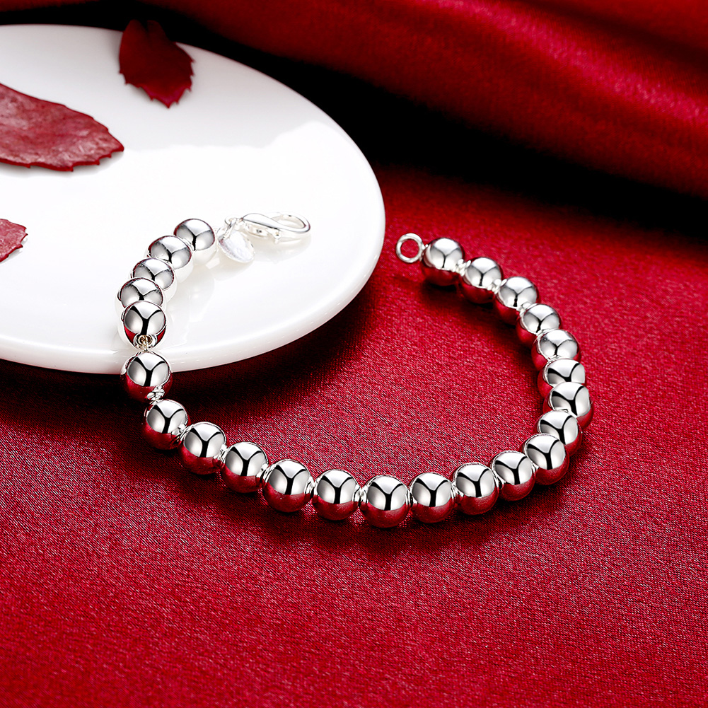 10pcslot 925 Sterling Silver 4mm 6mm 8mm 10mm hollow ball beads Bracelet for women men Fashion women039s Beaded Starands Brac