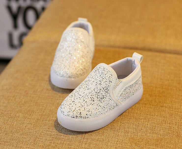Hot Sale Kids Glowing Sneakers Baby Girls Boys LED Light Shoes Toddler Anti Slip Glitter Sequins Sports Casual Shoes