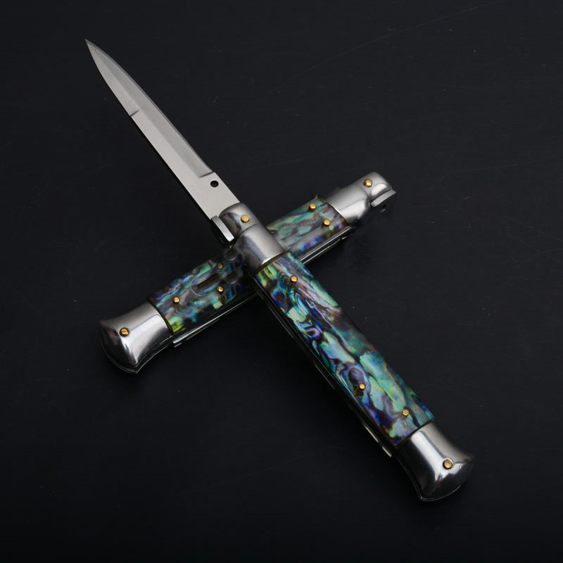 9 Inch Italian Godfather Mafia Stiletto Tactical Pocket Knife 440C Blade Abalone Shell Handle Camping Hunting Survival EDC Utility Tools Collection
9 Inch Italian Godfather Mafia Stiletto Tactical Pocket Knife 440C Blade Abalone Shell Handle Camping Hunting Survival EDC Utility Tools Collection